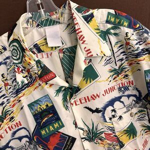 Vintage Florida Turnpike Employee Hawaiian Shirt Toll Booth LARGE Mens